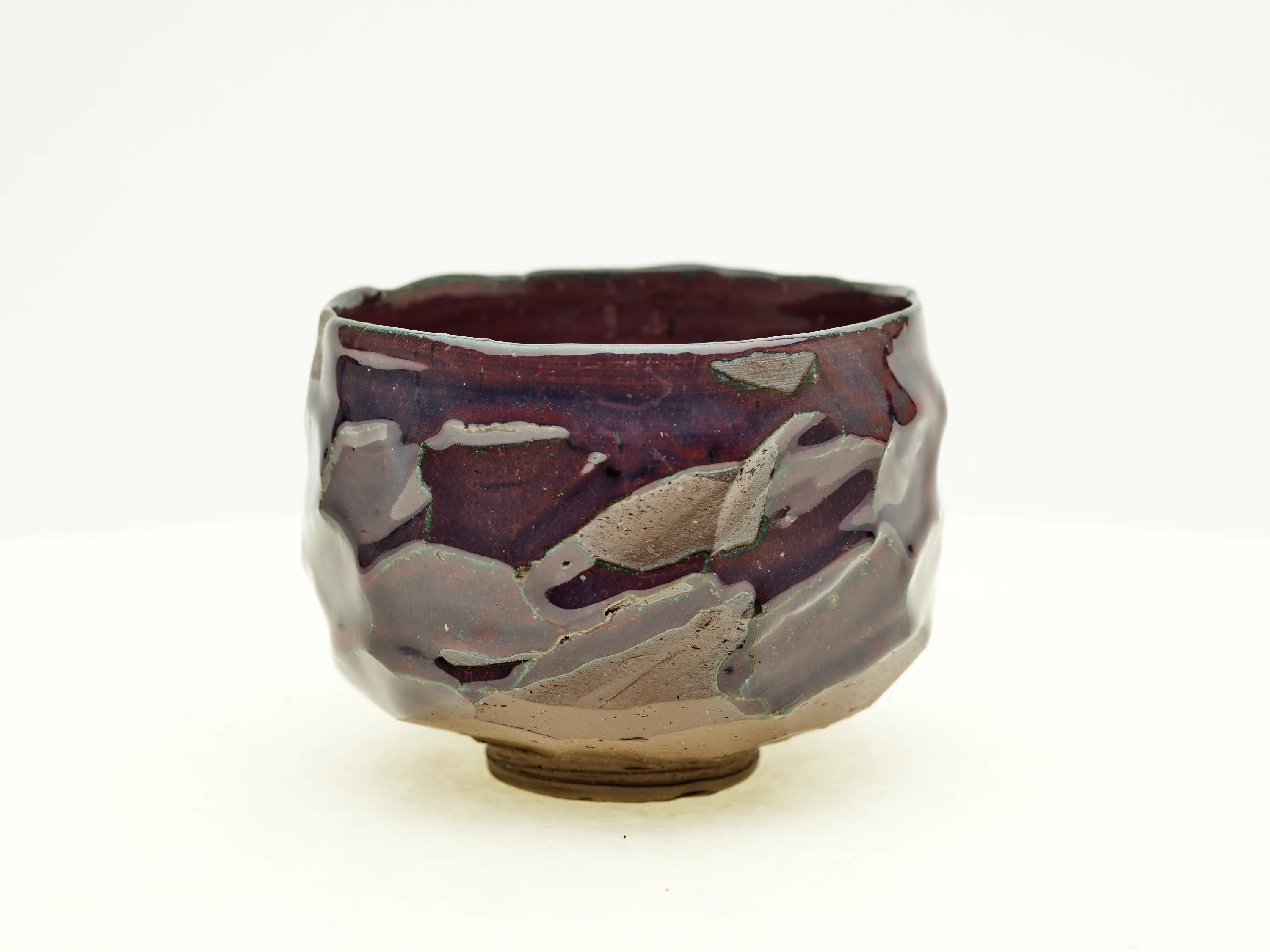 Hand-carved Aubergine Chawan — view 2