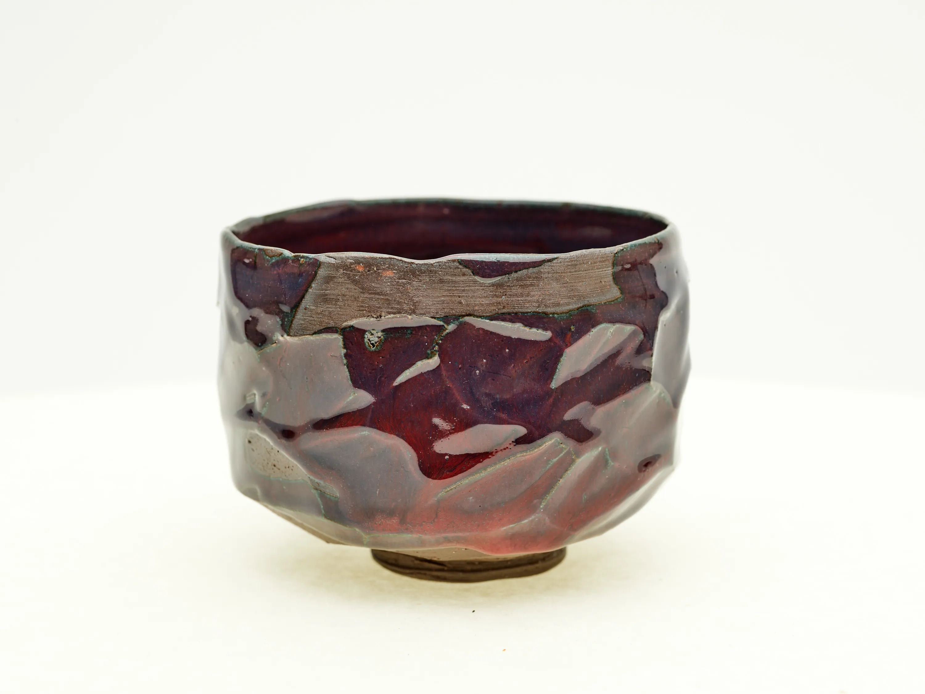 Hand-carved Aubergine Chawan — view 3