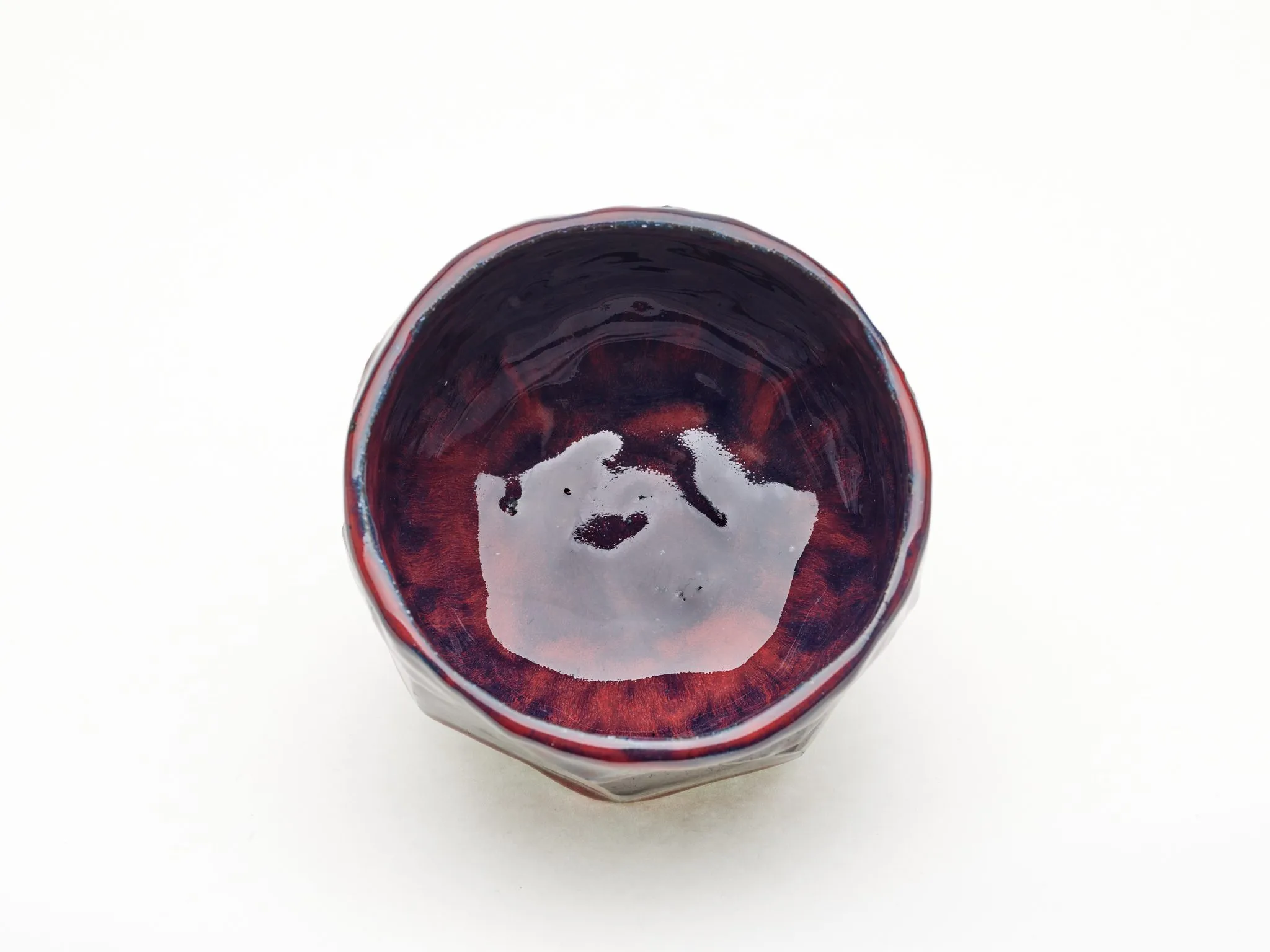 Hand-carved, Copper Red Chawan — view 4