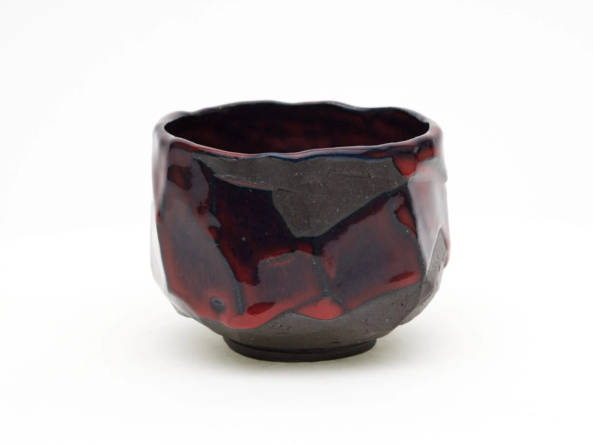Hand-carved, Copper Red Chawan — view 5