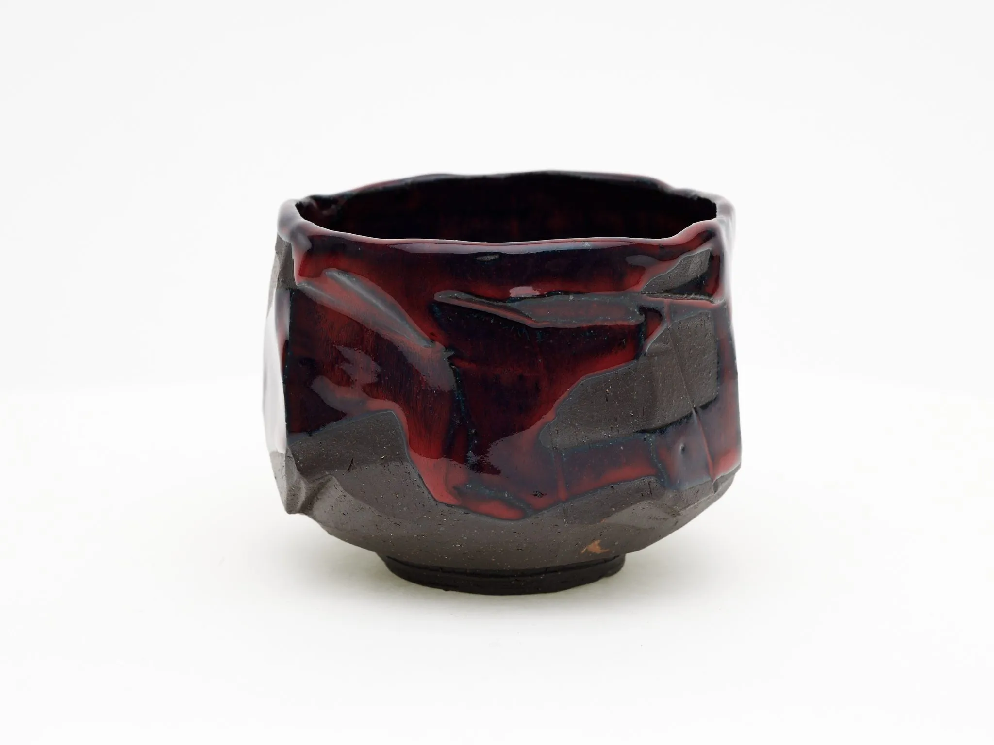 Hand-carved, Copper Red Chawan — view 6