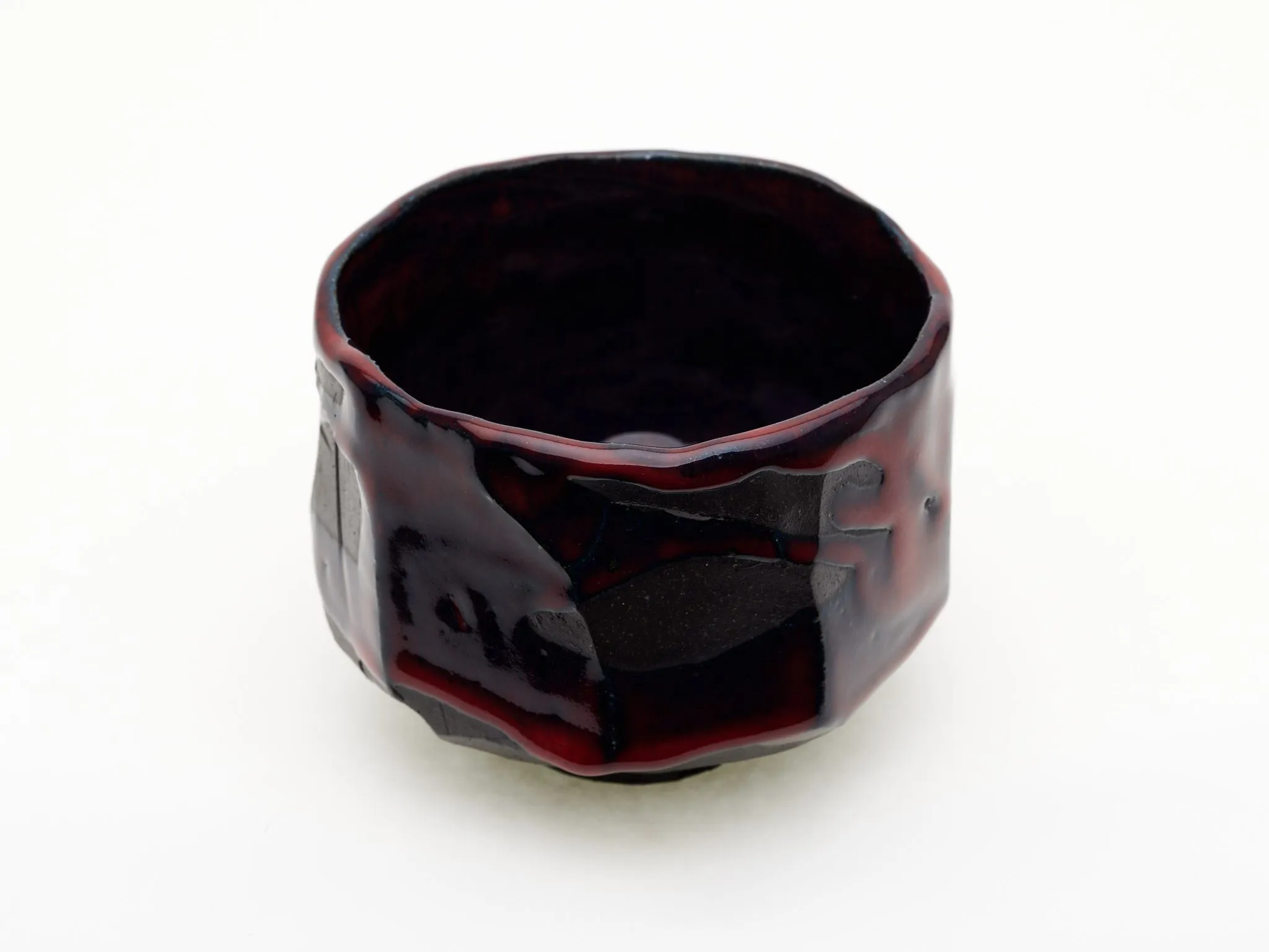 Hand-carved, Copper Red Chawan — view 7