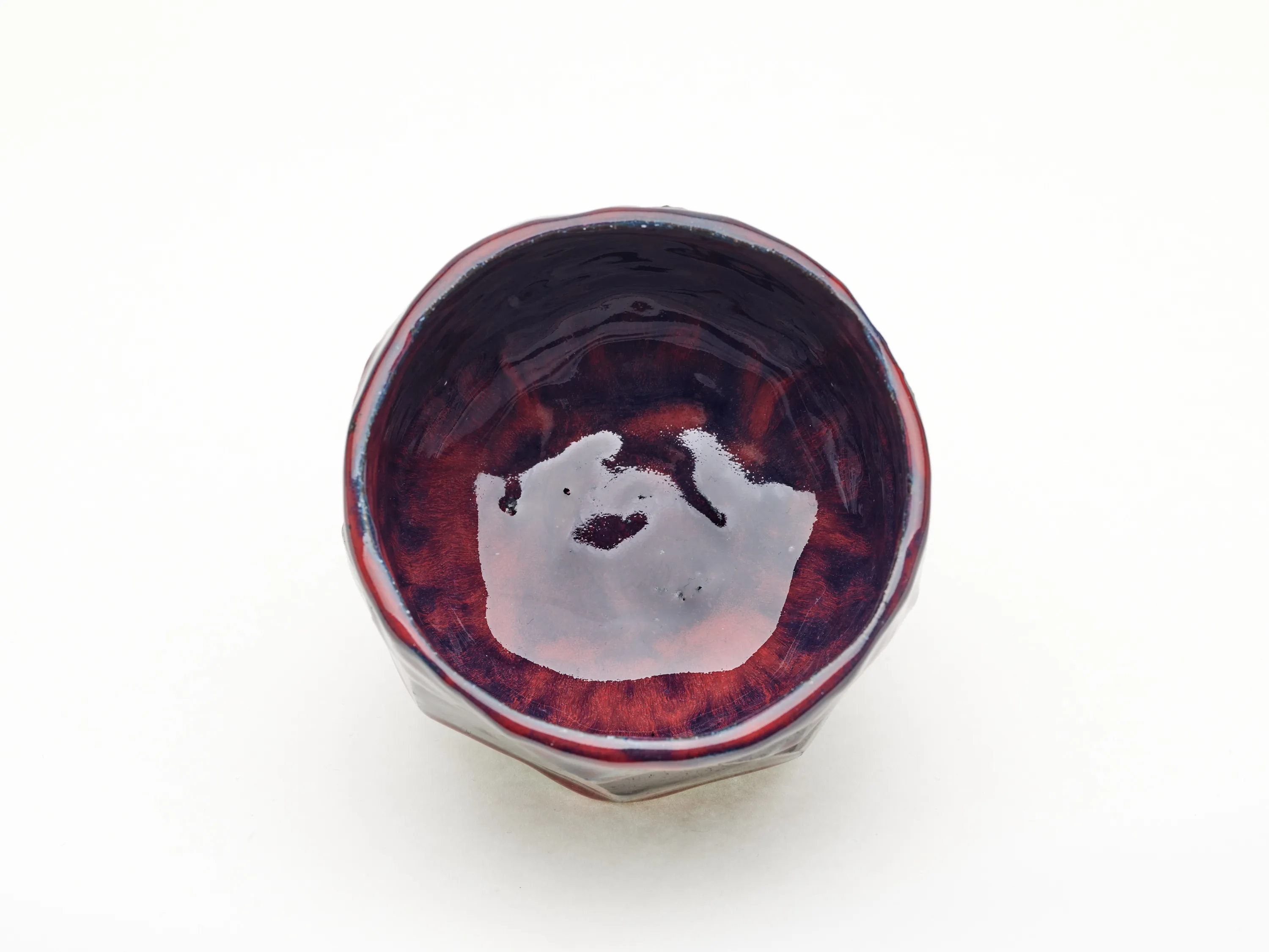 Hand-carved, Copper Red Chawan — view 7